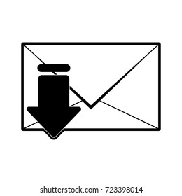 message envelope with download arrow icon image 