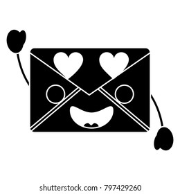 message envelope heart eyes    kawaii icon image 