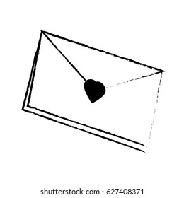 message envelope heart letter sketch