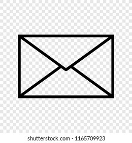 Message envelope icon on transparent background