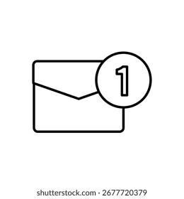 message envelope icon, simple flat style, vector illustration, symbol, design logo template pictogram, for ui or ux isolated on white for mobile app, editable