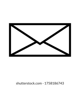 Message envelope line art icon for apps and websites