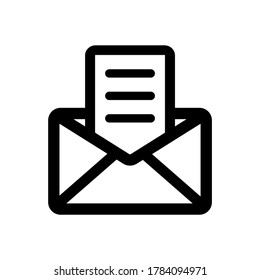 Message envelope line art icon for apps and websites