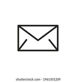 Message envelope line art icon for apps and websites. Email envelope icon. Vector mail message symbol isolated on transparent background