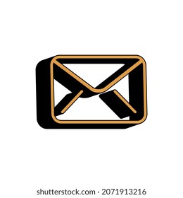 Message envelope line art icon for apps and websites