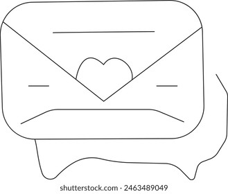 Icono de arte de línea de sobre de mensaje para App y Sitios web.
