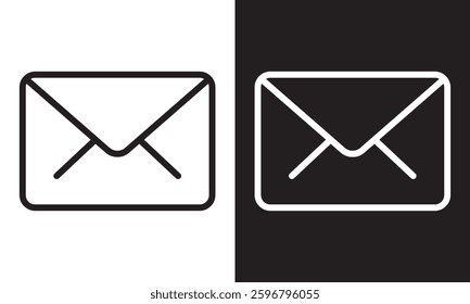Message envelope line art icon for apps and websites,Mail icon,Envelope icon,E-mail icon. Envelope illustration.