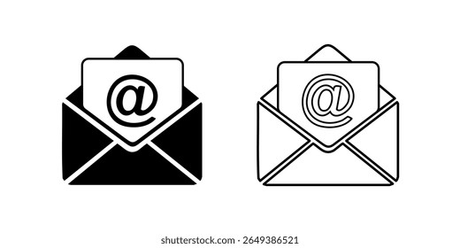 Message envelope line art icon for apps and websites, Mail envelope icon vector on isolated background. Symbols of email flat vector illustration. Envelope icon, Mail icon vector for web