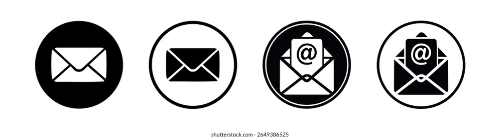 Message envelope line art icon for apps and websites, Mail envelope icon vector on isolated background. Symbols of email flat vector illustration. Envelope icon, Mail icon vector for web