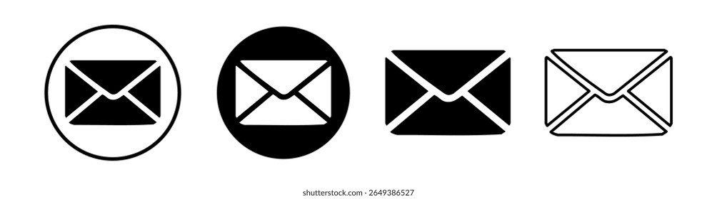 Message envelope line art icon for apps and websites, Mail envelope icon vector on isolated background. Symbols of email flat vector illustration. Envelope icon, Mail icon vector for web