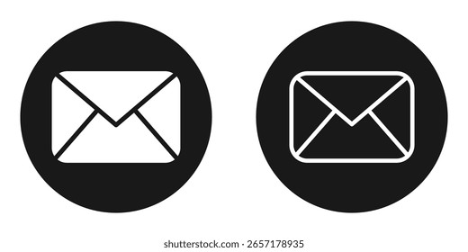 Message envelope line art icon for apps and websites, mail icon set, email icon vector, envelope icon, email set vector illustration isolated on white background.
