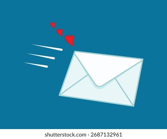 Message envelope with love vector art