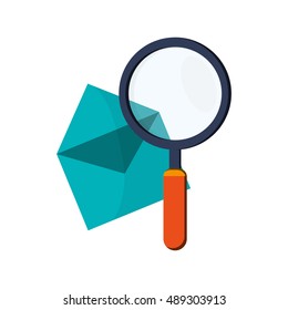 message envelope and magnifying glass icon