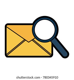 message envelope with magnifying glass icon image 