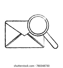 message envelope with magnifying glass icon image 