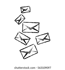 message envelope mail icon image sketch line vector illustration design 