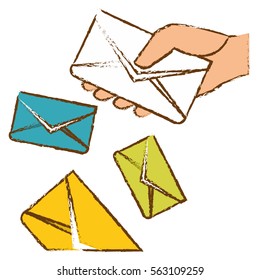 message envelope mail icon image sketch style  vector illustration design 