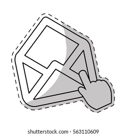 message envelope mail icon image sticker vector illustration design 
