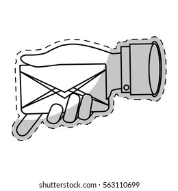 message envelope mail icon image sticker vector illustration design 