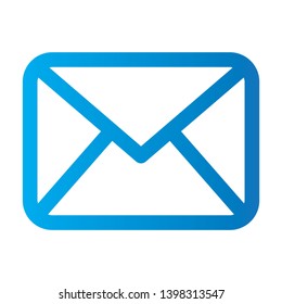 Message envelope or mail line art icon for apps and web