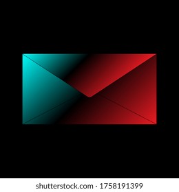 Message envelope or mail line art icon for apps and websites