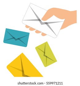 message envelope mail related icons image vector illustration design 