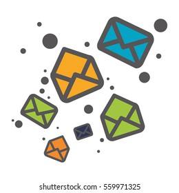 message envelope mail related icons image vector illustration design 