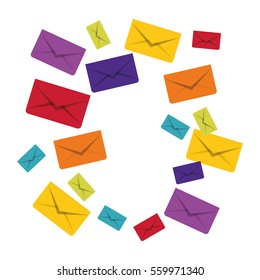 message envelope mail related icons image vector illustration design 