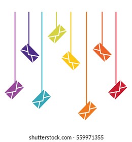 message envelope mail related icons image vector illustration design 