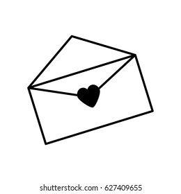 message envelope romantic card outline