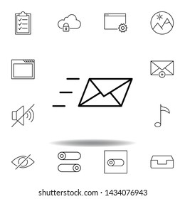 message envelope send outline icon. Detailed set of unigrid multimedia illustrations icons. Can be used for web, logo, mobile app, UI, UX
