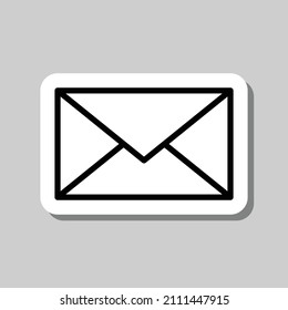 Message envelope simple icon vector. Flat desing. Sticker with shadow on gray background.ai