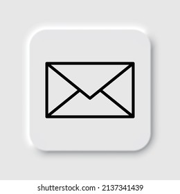 Message envelope simple icon vector. Flat desing. Neumorphism design.ai