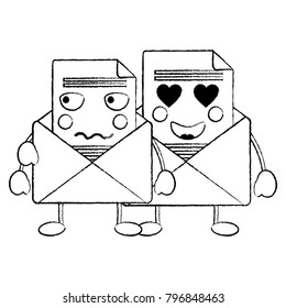 message envelopes kawaii icon image 