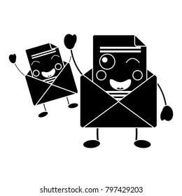 message envelopes kawaii icon image 