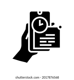 message ephemeral glyph icon vector. message ephemeral sign. isolated contour symbol black illustration