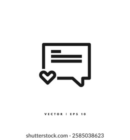 Message Favorite Bubble Icon. Editable Stroke