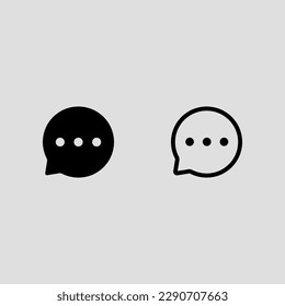 message fill and outline icon set isolated vector illustration