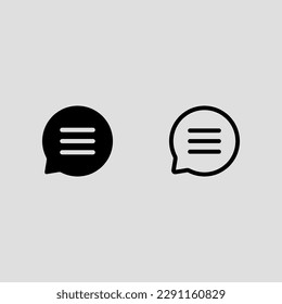 message fill and outline icon set isolated vector illustration