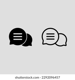 message fill and outline icon set isolated vector illustration
