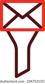 Message Filtering Glyph Two Color Icon For Personal And Commercial Use.
