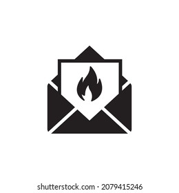 message fire icon , mail icon