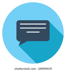  Message flat icon. Modern flat icons with long shadow effect in stylish colors. Icons for Web and Mobile Application. EPS 10.