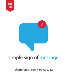 Message Flat Icon. Simple Sign Of Chatting. Vector Illustrated Symbol. 