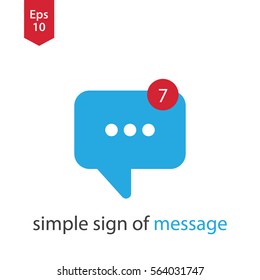 Message Flat Icon. Simple Sign Of Chatting. Vector Illustrated Symbol. 
