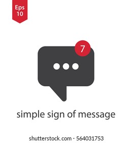 Message Flat Icon. Simple Sign Of Chatting. Vector Illustrated Symbol. 