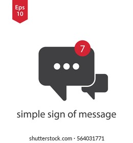 Message Flat Icon. Simple Sign Of Chatting. Vector Illustrated Symbol. 