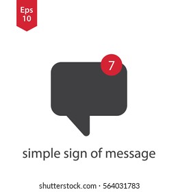 Message Flat Icon. Simple Sign Of Chatting. Vector Illustrated Symbol. 