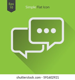 Message Flat Icon. Simple Sign Of Chatting. Vector Illustrated Symbol. 