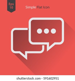 Message Flat Icon. Simple Sign Of Chatting. Vector Illustrated Symbol. 